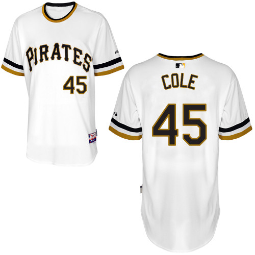 Gerrit Cole #45 Youth Baseball Jersey-Pittsburgh Pirates Authentic Alternate White Cool Base MLB Jersey